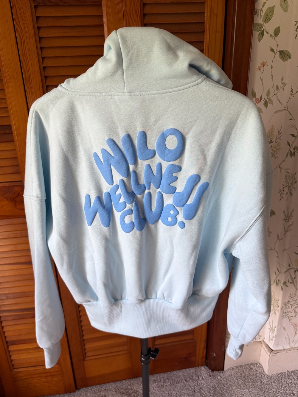 NWT Light Baby Blue WILO THE LABEL Wellness Club Zip-Up Hoodie Sz Medium - Picture 4 of 4